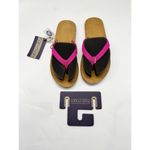 NWOB Hari Mari Womens Flip Flops Thong Slip On Scouts II Berry/Tan Leather Red Size 8 Photo 1