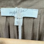 Mystree Brown Navy Southwest Print Trim Raw Edge Neckline ModCloth Shirt Dress Mystery Photo 12