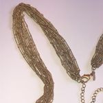 Premier Designs  Soft Satin Gold Tone Multi Strand Boho Necklace Photo 7
