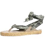 Zimmermann Scarf Tie Leather-trimmed Silk Twill Espadrille Sandals in Snake Photo 0