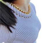 Michael Kors NWT Chain Embellished Supina Cotton Sweater. Photo 1