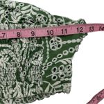 By Together Green White Eyelet Crochet Lace Wrap Twist Bandaeu Crop Top  Small Boho Photo 5
