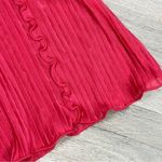 ZARA  Sheer‎ Pleated Ruffle Wide Leg Pull On Pants Pink Medium Flare Naked Photo 9