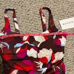 Athleta NWT  Square Neck Tankini Top Hero Bloom Decadent Chocolate 34 D/DD Photo 8