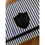 Liz Claiborne VINTAGE 80s 90s  Blue White Stripe Crossbody Purse w Crest Photo 3