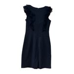 Rebecca Taylor  Yacht Club Chiffon Ruffle Sheath Dress Size 4 Dark Navy Blue Photo 3