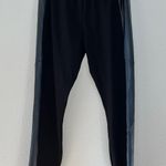 Umgee Black Faux Leather Side Stripe Pull On Elastic Waist High Rise Leggings Photo 0