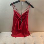 Lush Clothing Lush Red Satin Cowl Neck Tank Top Photo 3