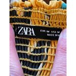 ZARA  Yellow Floral Print‎ Adjustable Strap Ruffled Bust Cropped Top Tropical M Photo 7