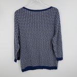 Ann Taylor  sweater women's XXL pullover rib knit geometric print blue white NEW Photo 2
