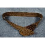 Brown Herringbone Woven Braided Leather Belt Size M/L 40" Vintage 80s 90s Y2K Photo 9
