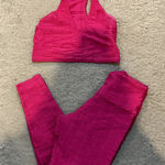 Booty By Brabants  Croco Skin Leggings Sports Bra Matching Set Pink Large Photo 0