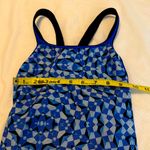 Dolfin  One Piece Swimsuit NO Size Blue Black Geometric Lined Approx XS Racerback Photo 8