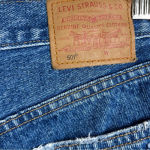 Levi's Levi’s‎ Premium Dark Wash Distressed 501 High Rise Jeans Photo 4