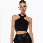 Aritzia Babaton Sculpt Knit Criss Cross Tank Black size Small $58 Photo 1