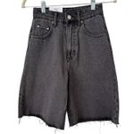 H&M NWT &Denim Black High Waist Loose Bermuda Shorts Women’s Size 0 Photo 0