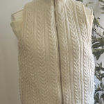 Joie  Cream Cable Knit Turtleneck Sweater Vest Photo 0