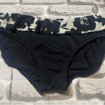 Merona  Swimsuit Bottoms Floral Fold Over Bikini Bottom Black‎ Size S Photo 0