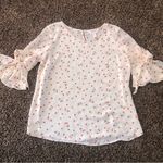 LC Lauren Conrad Lauren Conrad LC Crepe Bow Top Cherries Valentine’s Day Spring Blouse Sz M Shirt Photo 2