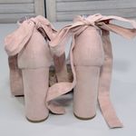 Wild Diva Lace Up Platform Peeptoe Sandal Faux
Suede Block Heel Blush- 7.5 Photo 3