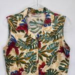 Hilo Hattie Hawaiian Sleeveless‎ Button Front Tropical Floral Print Top Size L Tan Size L Photo 1