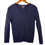 Fenn Wright Manson  Classic Blue V-Neck Sweater 100% Merino Wool Photo 0