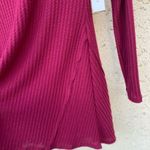 Francesca's NWT Francesca’s Maroon Purple Red Waffle knit boho long sleeve knee length dress Photo 7