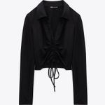 ZARA Ruched Long Sleeved Top Photo 3