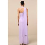 Lulus Adeline Lavender One Shoulder Scarf Maxi Dress Formal Evening Chiffon L Photo 1