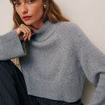 Reformation Gray Garrett Cashmere Cropped Sweater L Photo 1