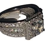 Sterling Silver Ring Size 8 Square CZ Diamond Ring Band Photo 2