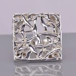 DGS Sterling Silver 22mm Branched Openwork Modernist Band Ring 925 Photo 4