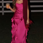 Azazie Pink formal dress with slit  Photo 1