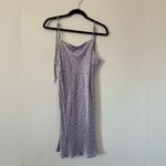 ZARA  Lilac Ditsy Floral Tie Strap Satin Mini Slip Dress with Square Neck Size M Photo 2