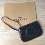 Coach Vintage  Black Leather Wristlet Small Pouch Clutch Wallet Y2K Indie Moto Photo 0