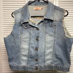 Judy Blue  Light Wash Distressed Denim Vest Size 2XL Photo 0