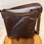 Frye Melissa Swing Dark Brown Leather Crossbody shoulder bag adjustable strap Photo 3