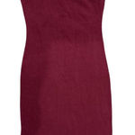 Zenana V Neck Bodycon Midi Dress in Burgundy, Size M Photo 0