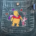 Disney Vintage 90's winnie the pooh piglet corduroy button shirt medium Green Photo 8