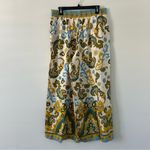 Haute Hippie  High Rise Wide Leg Palazzo Boho Linen Blue Cream Pants NWOT L Photo 1