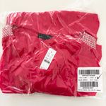 J.Crew NWT Smocked-trim Midi Dress Crepe de Chine Vintage Red Photo 5