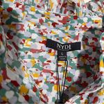 NYDJ Ruffle Neck Long Sleeve Blouse In Canyon Geo Size Large Photo 9