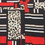 Calvin Klein Womens Size S Chiffon Leopard Mixed Media Button Front Top Photo 2