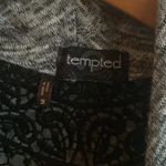 Tempted Gray and Black Lace Cutout Cardigan size Medium Photo 1