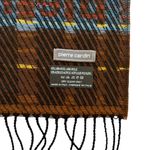 Pierre Cardin Vintage Jacquard Logo Brown Plaid Wool-Blend Fringe Muffler Scarf Photo 2