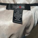 Style & Co . Flirty short black lace dress with full nude lining Photo 7