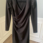 RACHEL Rachel Roy Long Sleeve Black Wrap Knee Length‎ Dress Size Small Photo 0