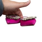 ZARA  Rhinestone Brooch Satin Slingback Kitten Heels in Fuchsia Size 39 US 8 Photo 6