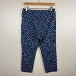 Nic+Zoe Womens Abstract Print Pants Sz 12 Blue High Rise Cropped Casual Career Photo 2