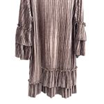 Goldie ‎ Velvet Dress M/L Pleated Long Sleeve Ruffle Hem Party Cocktail Casual Photo 1